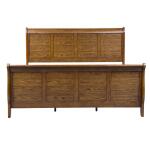 Grandpas Cabin King California Sleigh Bed, Dresser & Mirror Bedroom Sets Aged Oak 11