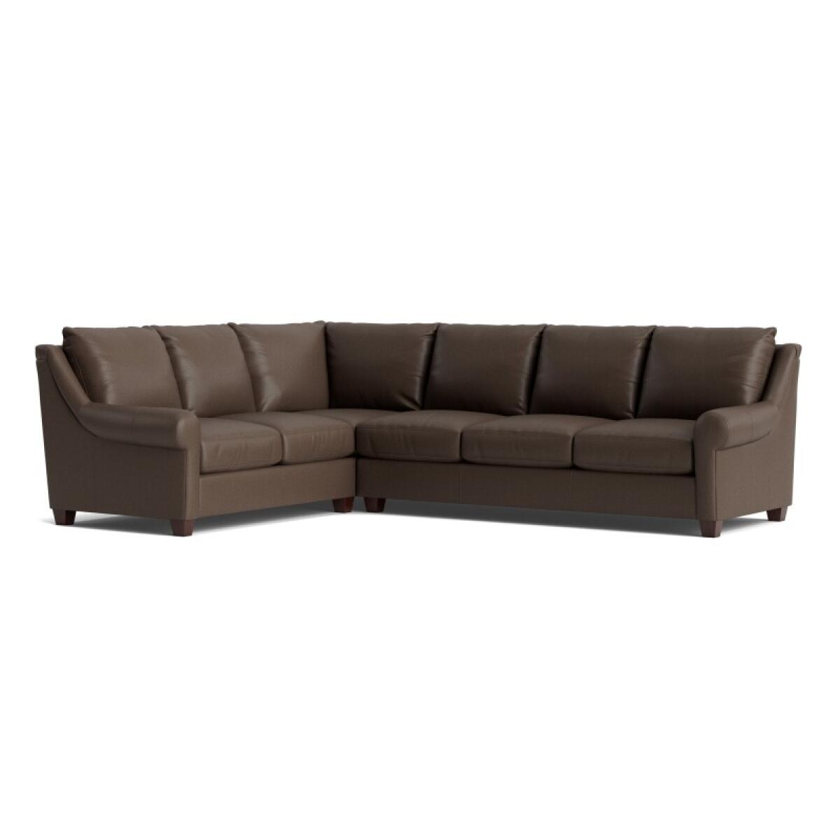 f3e6188c04c2491a28d228d44ce21eff Ellery Leather Roll Arm L-Shaped Sectional - Image 1