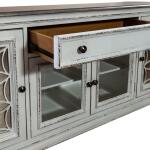 Magnolia Manor Entertainment TV Stand Entertainment Stands Antique White & Weathered Bark 21