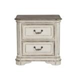Magnolia Manor Queen Uph Bed, Dresser & Mirror, Chest, Night Stand Bedroom Sets Antique White & Weathered Bark 15