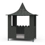 Scalloped Rattan Dog Bed