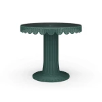Scalloped Round Bistro Table W/ Tempered Glass Dining Tables Bramble 24