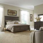King California Panel Bed, Dresser & Mirror