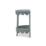 Scalloped Half Round Rattan Side Table - Image 6