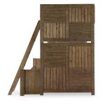 Complete Twin Over Full Bunk Set Brown Finish Youth Beds Brown 19