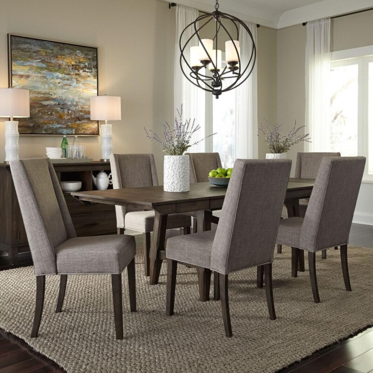 f7415af67176487081f8befb3c9f648f Double Bridge Opt 7 Piece Trestle Table Set - Image 1