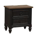 Americana Farmhouse 2 Drawer Night Stand w/ Charging Station - Black - Image 3
