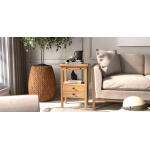 Eton 2 Drawer Side Table W/ Pull Out Shelf - Image 4