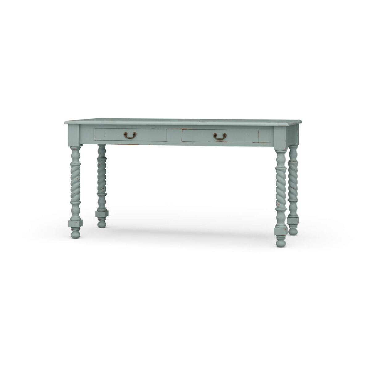 Console Desk W/ Barley Twist Leg Desks Blue 2 Console Desk W/ Barley Twist Leg Desks Blue 2