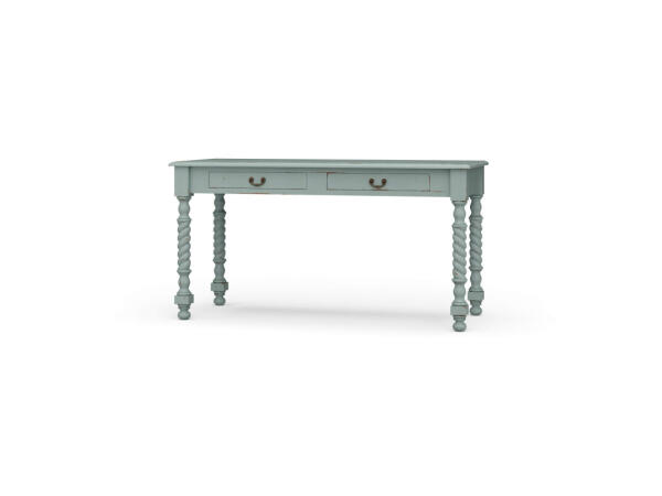 Console Desk W/ Barley Twist Leg Desks Blue