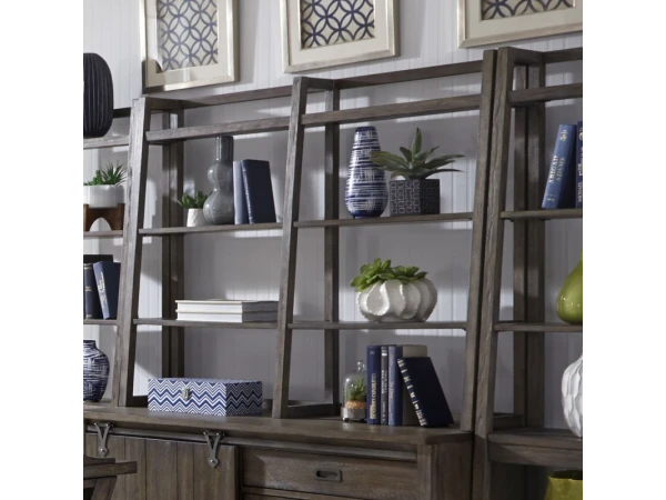 Stone Brook Credenza Hutch Office Storage Brown