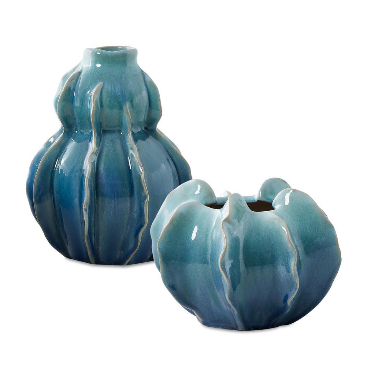 f817db32b8f9656b9b53d338c0ca7de5 Ocean Wave Indoor-outdoor Vases, S/2 - Image 1