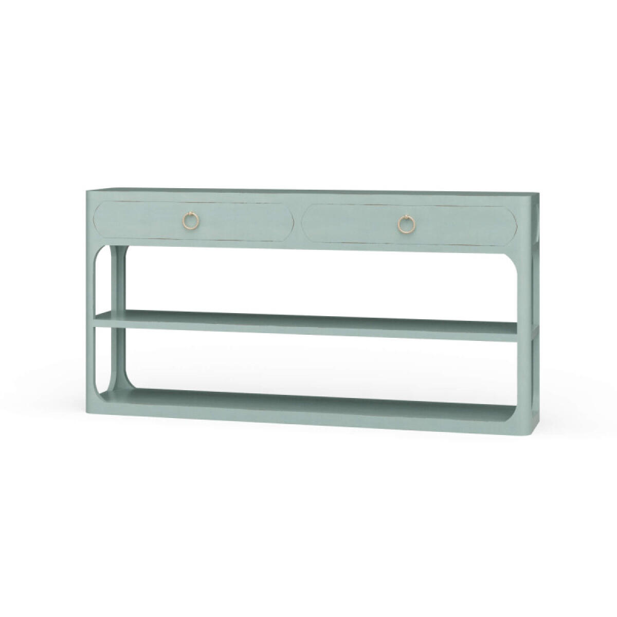 f81a7309782746f55cfbda23627a63e3 Corte Open Console Table W/ 2 Drawers - Image 1