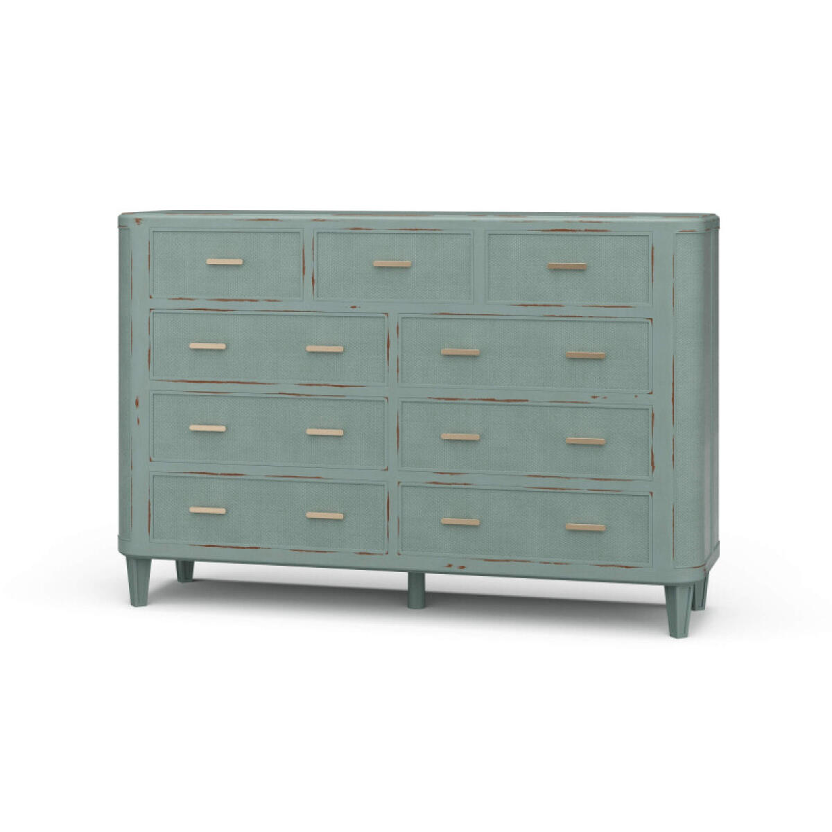 f86f92185c4d45e3fb813858addae29d Lexington 9 Drawer Dresser W/ Rattan - Image 1