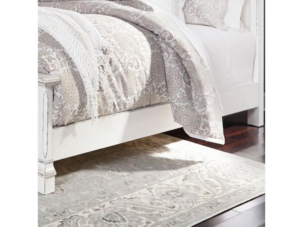 Abbey Park Cali King Panel Bed Rails Bed Parts Antique White & Weathered Brown 2