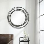 Whirlwind Round Mirror, Black Mirrors Black 13