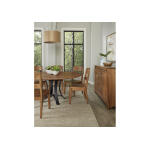 Crafted Cherry Dining by Ben & Erin Napier 48 inch ROUND TABLE w/ Metal Base Dining Tables Brown 13