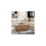 Rhonda Square Leather Ottoman - Image 3