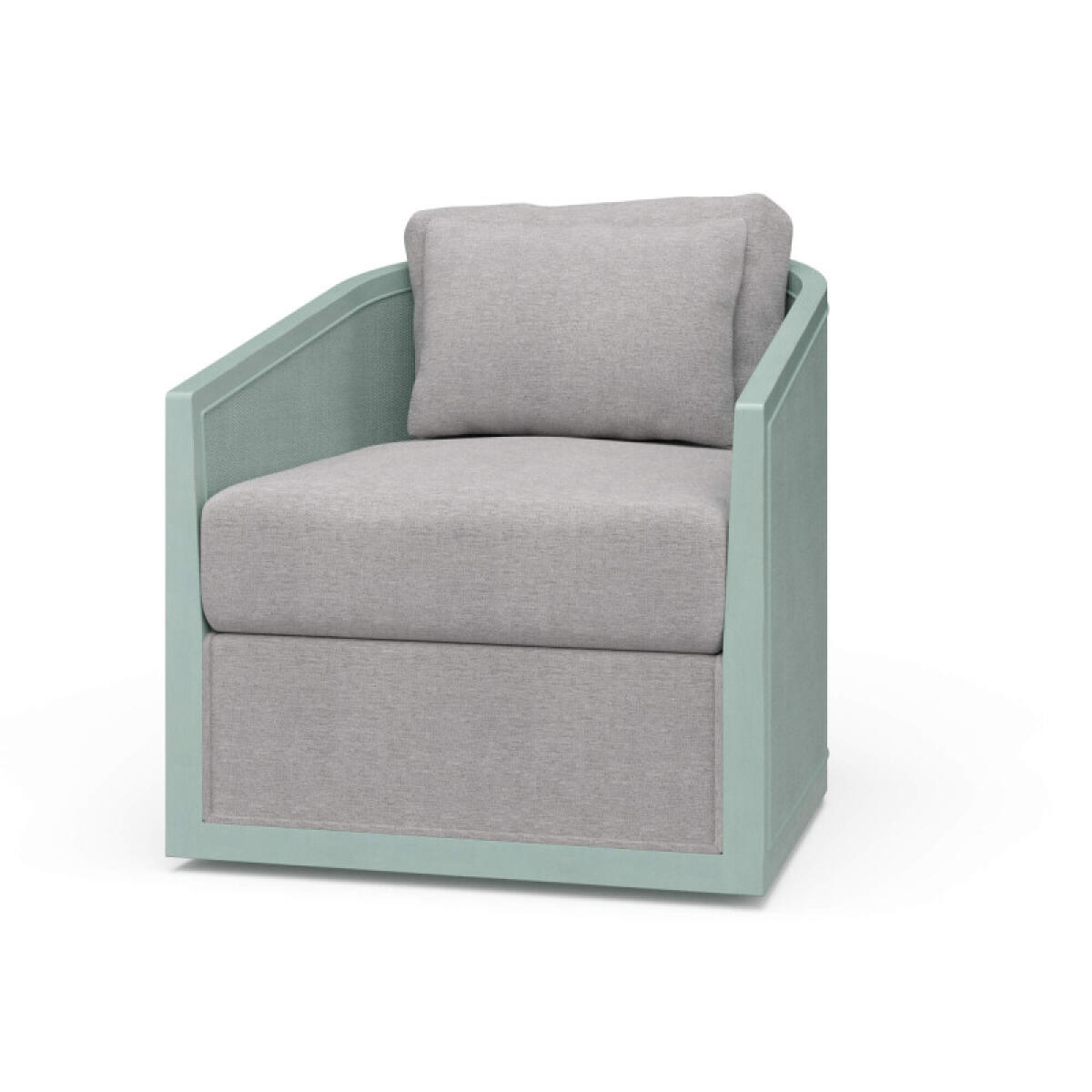 f97eca52b6291524fc0b6226b7fd5b03 Willis Swivel Chair W/ Mahogany Frame & Rattan - Image 1