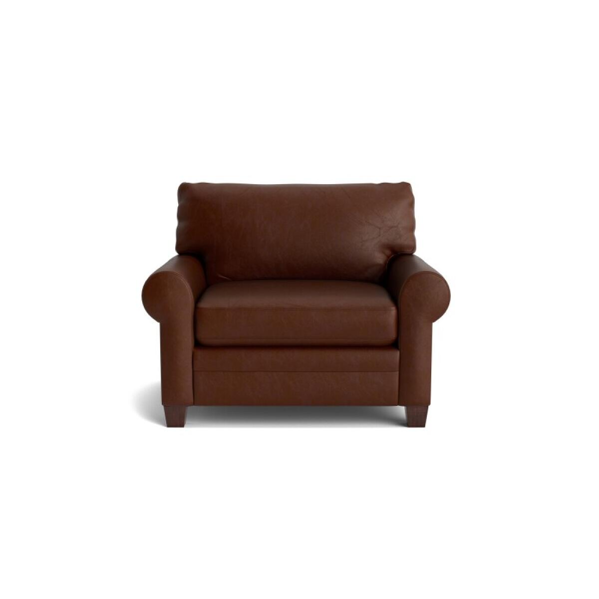 f99231ca8b5f3b000daf64d9376cf59e Carolina Leather Roll Arm Chair - Image 1