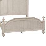 Farmhouse Reimagined Queen Poster Footboard Bed Parts Antique White w/ Chestnut Tops 10