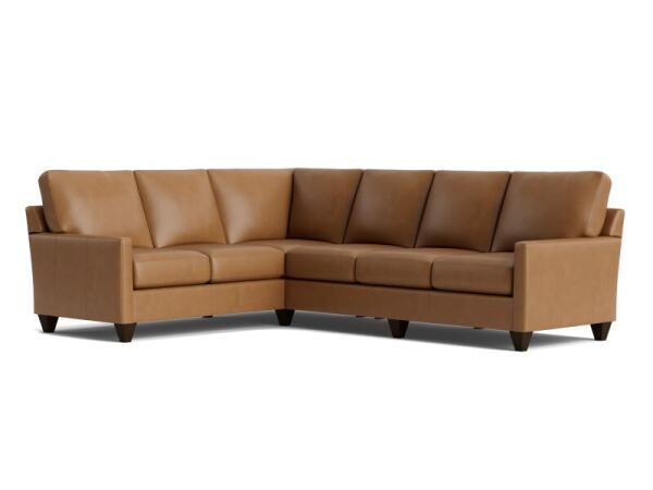 True Custom™ True CustomÂ® Leather Track Arm L-Shaped Sectional Sectionals Bassett Furniture