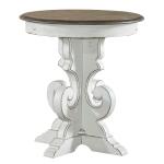 Magnolia Manor Round End Table End tables Antique White & Weathered Bark 13