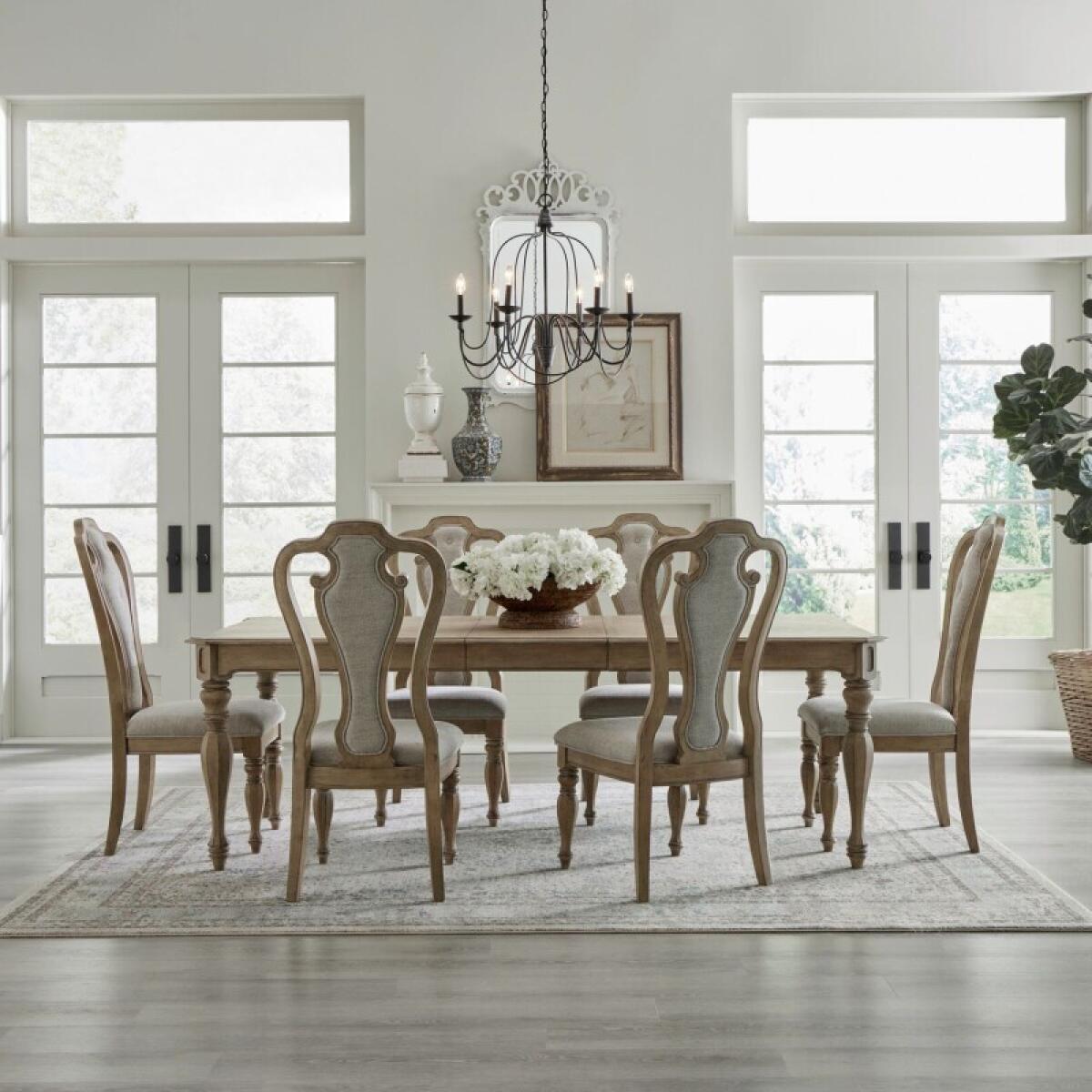 Magnolia Manor 7 Piece Rectangular Table Set Dining Sets Brown 2 Magnolia Manor 7 Piece Rectangular Table Set Dining Sets Brown 2