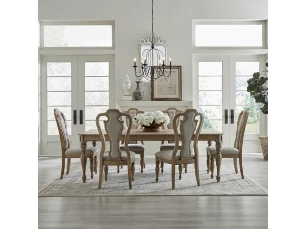 Magnolia Manor 7 Piece Rectangular Table Set Dining Sets Brown