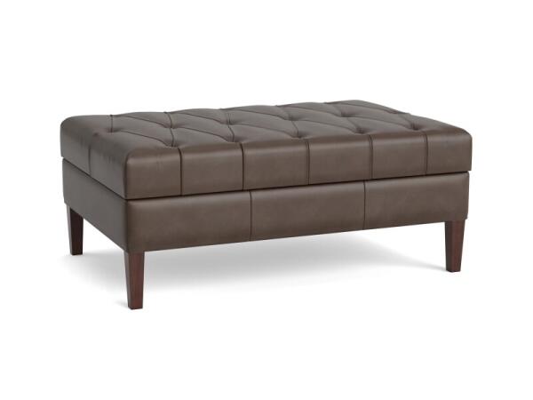 Dover Leather Rectangle Ottoman Ottomans & Poufs Bassett Furniture