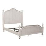 Farmhouse Reimagined King Poster Bed Bedroom Sets Antique White w/ Chestnut Tops 12