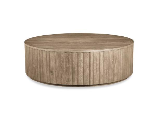 Andora Round Plinth Cocktail Table Cocktail & Coffee Tables Andora Warm Grey