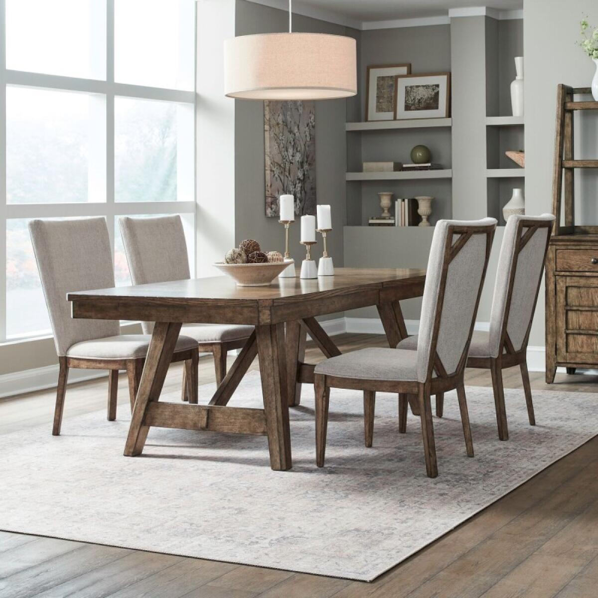 fb8a45b1316540ac1bed5e324ce619e2 Carolina Park 5 Piece Trestle Table Set - Image 1