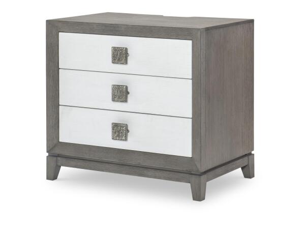 Nightstand – 3 Drawers -midnight/white Cloud Nightstands Gray