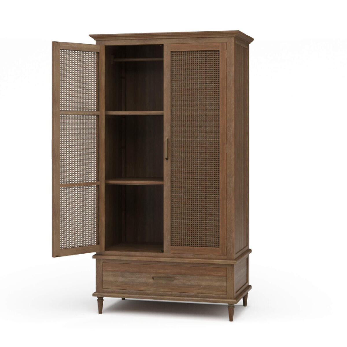 fbb59b6d568e06bdf912e6b8a0abf290 Jamison Wardrobe W/ Rattan Door - Image 1