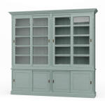 Hudson 99” Bookcase W/ Sliding Doors Bookcases Blue 13