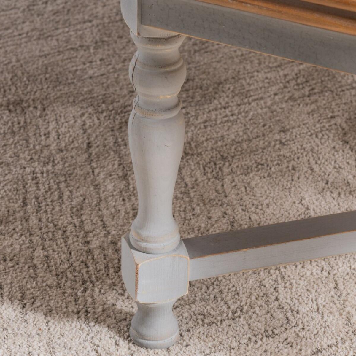 fc42eaffba10db1af2ed0466135363e0 Alyson Square Gray Wooden Cocktail Table with Brown Top - Image 1