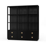 Cohan Open Cabinet W/ 6 Drawers W/ Rattan