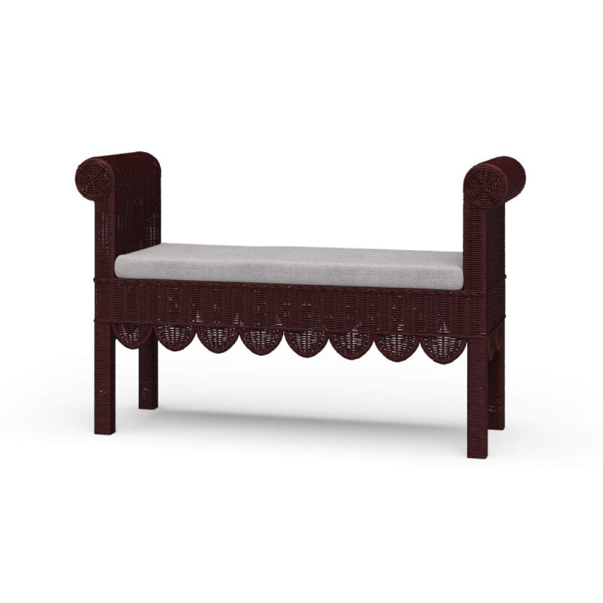fcda8150ca20652c1266eec65ec8b69b Newport Scalloped Rattan Bench - Image 1