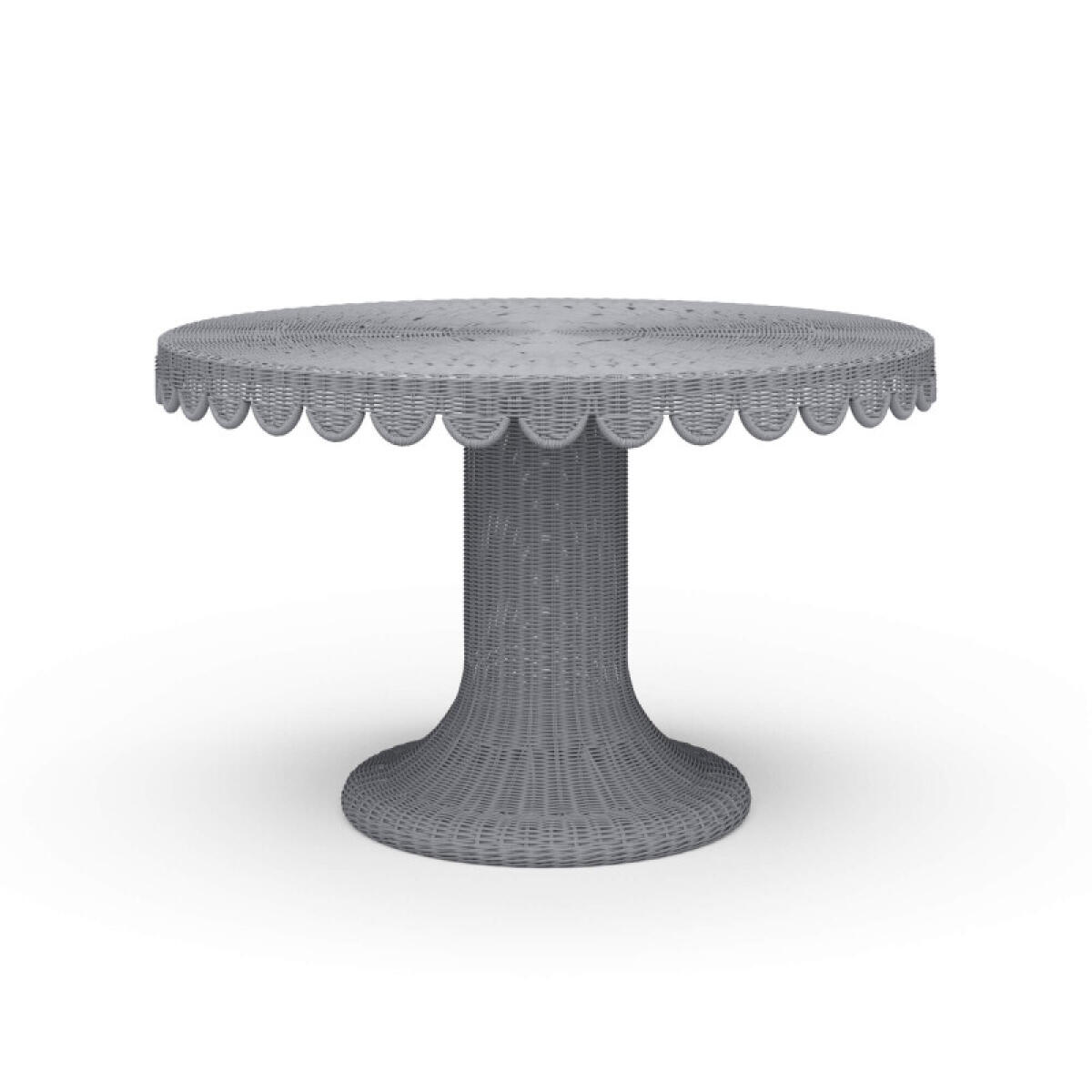 fce1a1a79a1b46dadc5869a57e93ea35 Scalloped Round Rattan Dining Table 48'' - Image 1