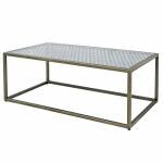 Christian Rectangular Iron & Glass Cocktail Table