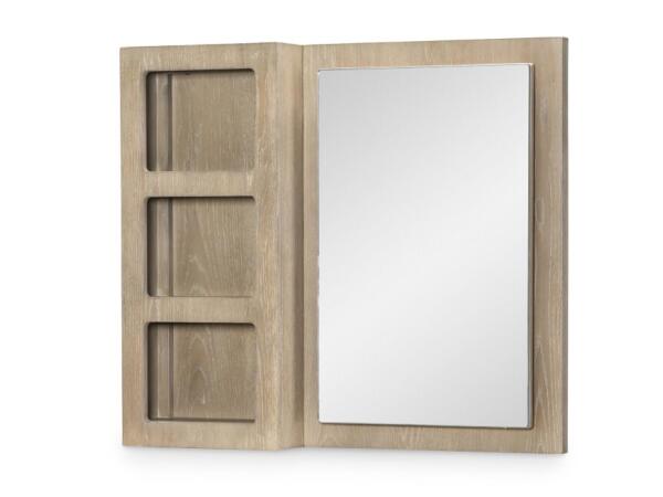 Storage Mirror Weathered Oak Finish Bedroom Mirrors Brown 2