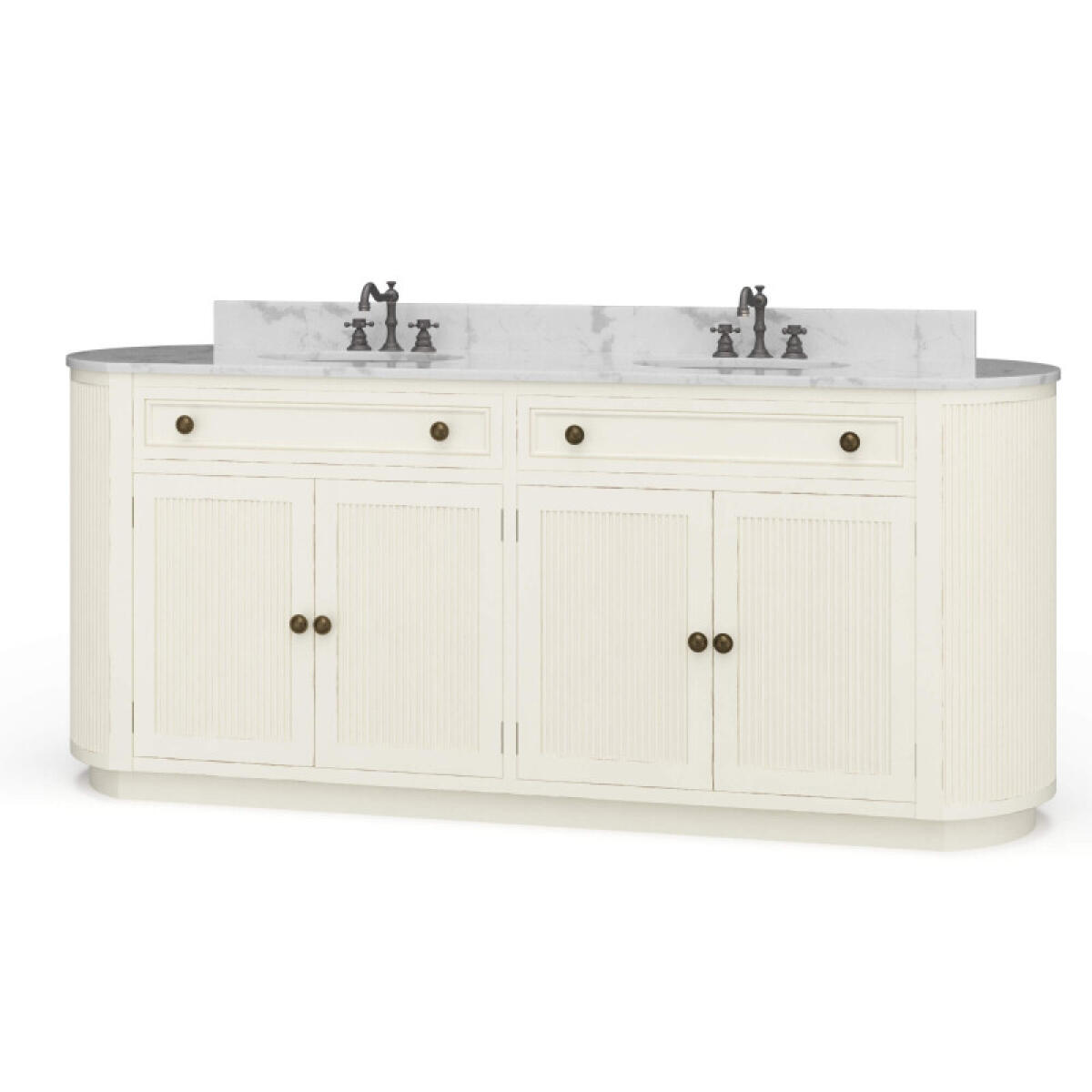 fdd2d133c95bf12d8149f6bb7f6070fc Kraton Oval Double Vanity W/ Sink & Marble Top - Image 1