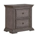 Big Valley 2 Drawer Night Stand w/ Charging Station Nightstands Gray 18