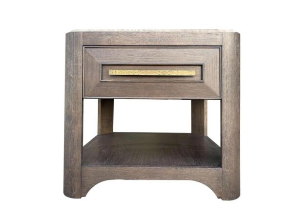 Square End Table With Stone Top End tables Brown