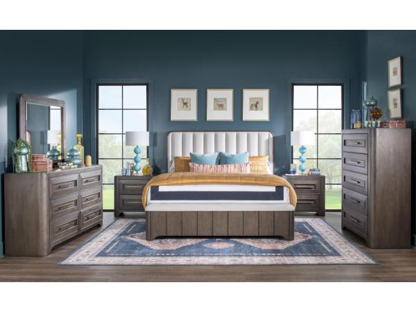 Complete Queen Uph Bed 5/0, 6 Drawer Dresser, Mirror, 2 Drawer Nightstand With Wood Top Bedroom Sets Bedroom Sets