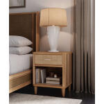 Lexington 1 Drawer Bedside Table W/ Rattan - Image 2