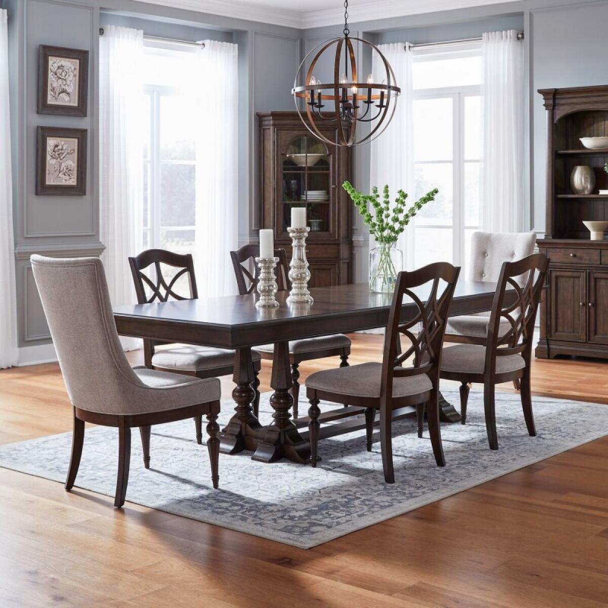 feda4efd7eaa025312cf7bc359749cd3 Arden Road Alt 7 Piece Trestle Table Set - Image 1