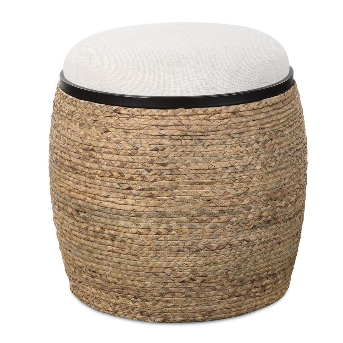 Island Ottoman, Small Round Ottomans & Poufs Cream 2 Island Ottoman, Small Round Ottomans & Poufs Cream 2