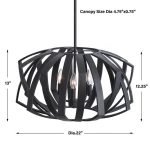 Thales, 3 Lt Pendant Lighting Black 17